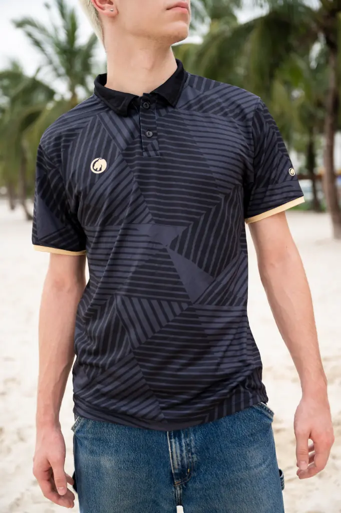 Áo Polo Panther Viền Vàng – Phiên Bản Họa Tiết Hình Học (4 Yo)